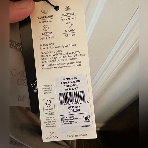 NWT CALIA Women's Inspire High Rise 7/8 Leggings - Picture 8 of 11